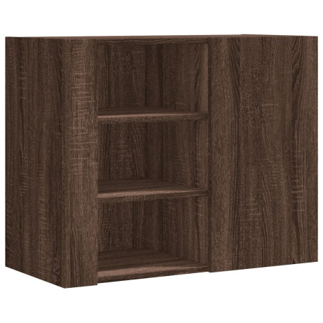 vidaXL Wandkast 75x35x60 cm bewerkt hout bruin eikenkleurig afbeelding2 - 1