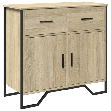 vidaXL Dressoir 79.5x35,5x74,5 cm bewerkt hout sonoma eikenkleurig afbeelding2 - 1