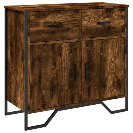 vidaXL Dressoir 79.5x35,5x74,5 cm bewerkt hout gerookt eikenkleurig afbeelding2 - 1