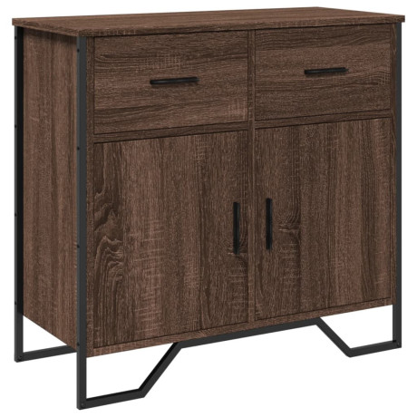 vidaXL Dressoir 79.5x35,5x74,5 cm bewerkt hout bruin eikenkleur afbeelding2 - 1