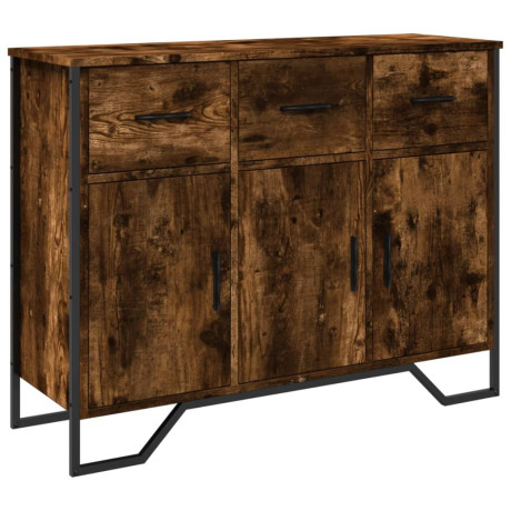 vidaXL Dressoir 97x32,5x74,5 cm bewerkt hout gerookt eikenkleurig afbeelding2 - 1