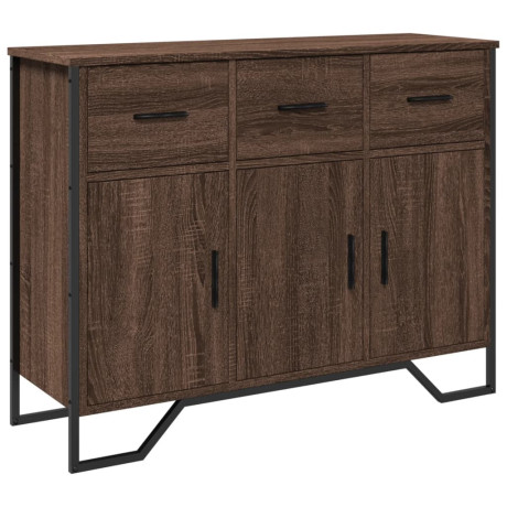 vidaXL Dressoir 97x32,5x74,5 cm bewerkt hout bruin eikenkleur afbeelding2 - 1