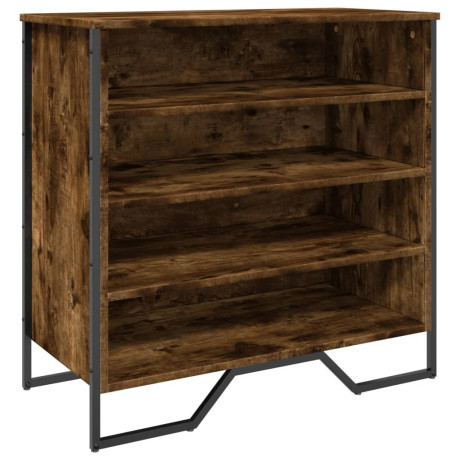 vidaXL Schoenenkast 80x38x78 cm bewerkt hout gerookt eikenkleurig afbeelding2 - 1