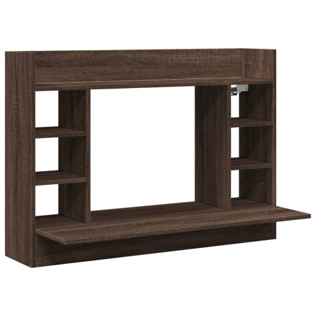 vidaXL Wandbureau 105x48x75 cm bewerkt hout bruin eikenkleurig afbeelding2 - 1