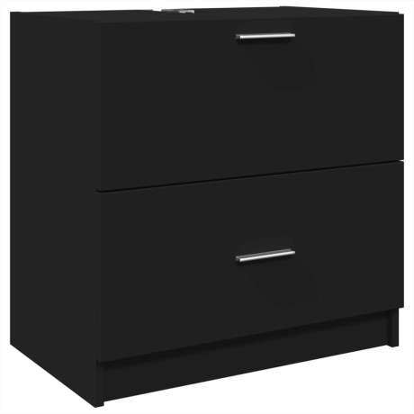 vidaXL Wastafelkast 59x37x59 cm bewerkt hout zwart afbeelding2 - 1