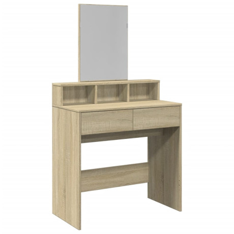 vidaXL Kaptafel met spiegel 80x41x144,5 cm sonoma eikenkleurig afbeelding2 - 1