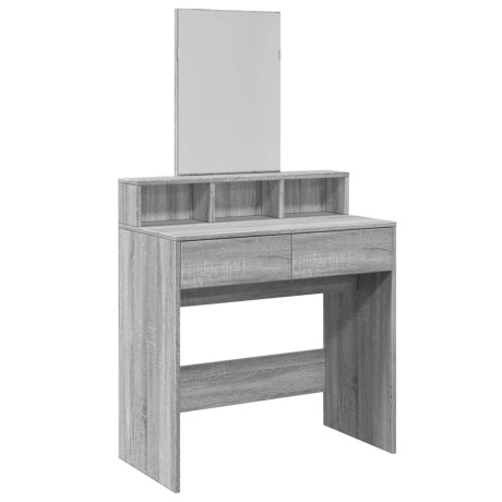 vidaXL Kaptafel met spiegel 80x41x144,5 cm grijs sonoma afbeelding2 - 1