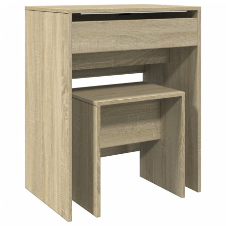 vidaXL Kaptafel met krukje 60x40x113,5 cm sonoma eikenkleurig afbeelding2 - 1