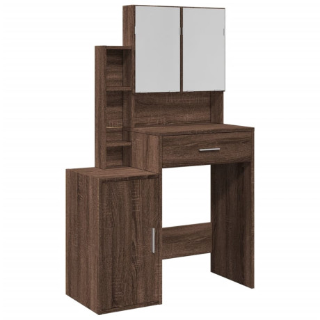 vidaXL Kaptafel met kastje 80x35x132 cm bruin eikenkleur afbeelding2 - 1