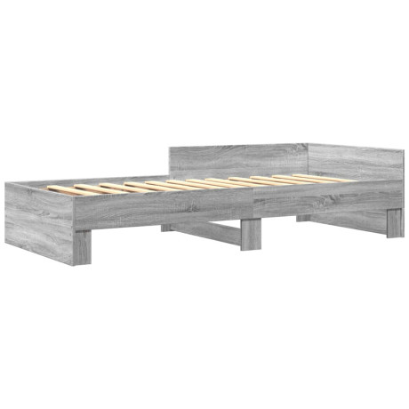 vidaXL Bedframe bewerkt hout grijs sonoma eikenkleurig 100x200 cm afbeelding2 - 1