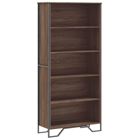 vidaXL Boekenkast 80x31x169 cm bewerkt hout bruin eikenkleurig afbeelding2 - 1
