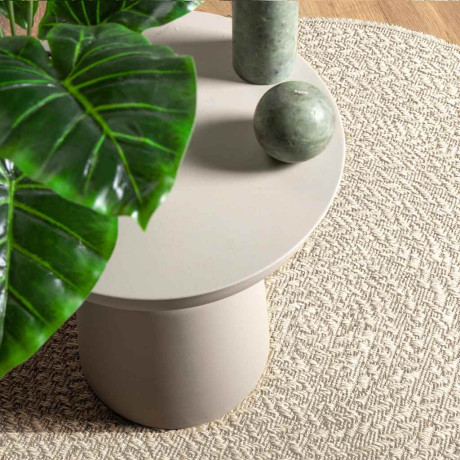 vidaXL Vloerkleed ZIZUR crème binnen en buiten Ø 160 cm jute look afbeelding2 - 1