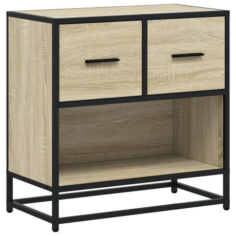 vidaXL Nachtkastje 60x31x60 cm bewerkt hout en metaal sonoma eiken afbeelding2 - 1