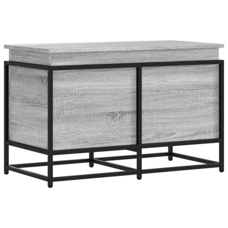 vidaXL Opbergbox met deksel 80x40x51,5 cm bewerkt hout grijs sonoma afbeelding2 - 1