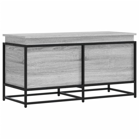 vidaXL Opbergbox met deksel 100x40x51,5 cm bewerkt hout grijs sonoma afbeelding2 - 1