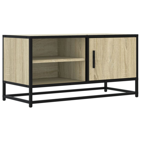 vidaXL Tv-meubel 80x34,5x40 cm bewerkt hout metaal sonoma eikenkleurig afbeelding2 - 1