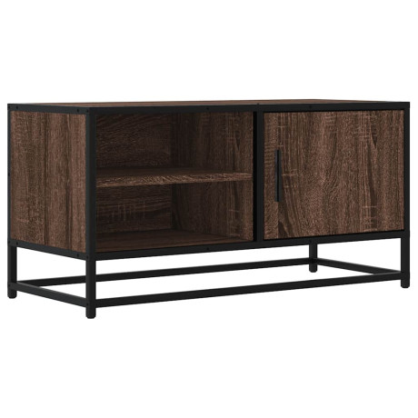 vidaXL Tv-meubel 80x34,5x40 cm bewerkt hout metaal bruin eikenkleur afbeelding2 - 1