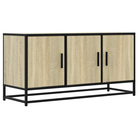 vidaXL Tv-meubel 100x35x50 cm bewerkt hout metaal sonoma eikenkleurig afbeelding2 - 1