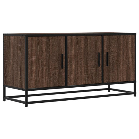 vidaXL Tv-meubel 100x35x50 cm bewerkt hout metaal bruin eikenkleur afbeelding2 - 1