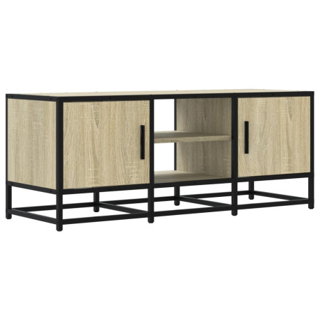 vidaXL Tv-meubel 100x35x41 cm bewerkt hout metaal sonoma eikenkleurig afbeelding2 - 1