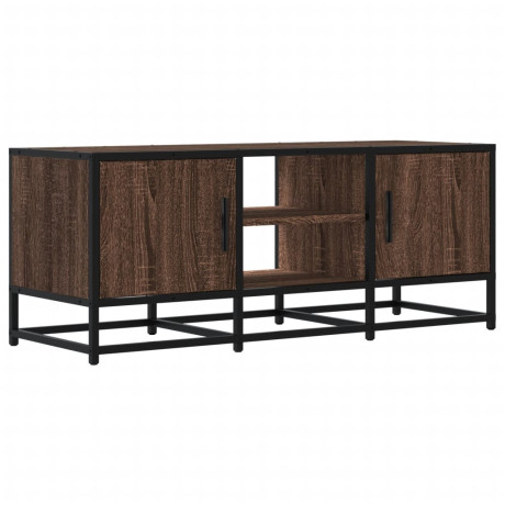 vidaXL Tv-meubel 100x35x41 cm bewerkt hout metaal bruin eikenkleur afbeelding2 - 1