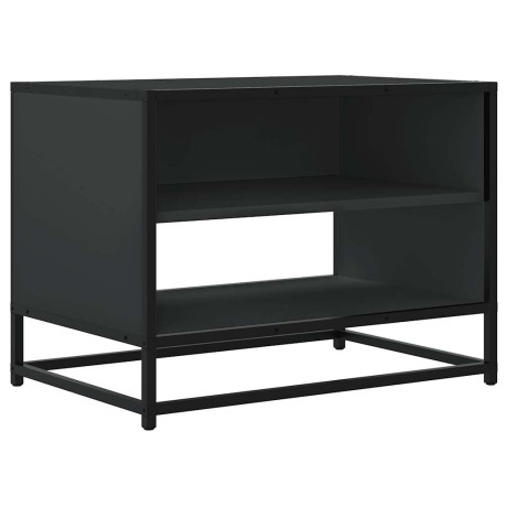 vidaXL Tv-meubel 61x40x46 cm bewerkt hout en metaal zwart afbeelding2 - 1