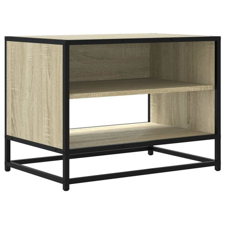 vidaXL Tv-meubel 61x40x46 cm bewerkt hout metaal sonoma eikenkleurig afbeelding2 - 1