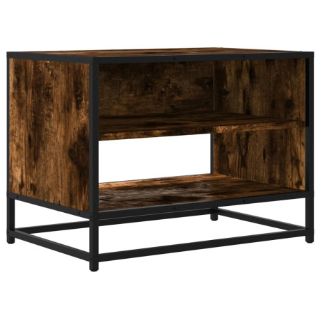 vidaXL Tv-meubel 61x40x46 cm bewerkt hout metaal gerookt eikenkleurig afbeelding2 - 1
