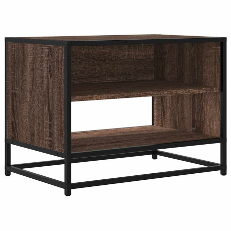 vidaXL Tv-meubel 61x40x46 cm bewerkt hout metaal bruin eikenkleur afbeelding2 - 1