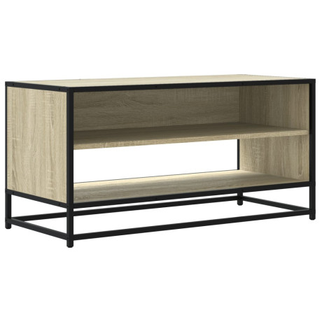 vidaXL Tv-meubel 91x40x46 cm bewerkt hout metaal sonoma eikenkleurig afbeelding2 - 1
