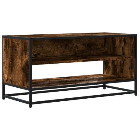 vidaXL Tv-meubel 91x40x46 cm bewerkt hout metaal gerookt eikenkleurig afbeelding2 - 1