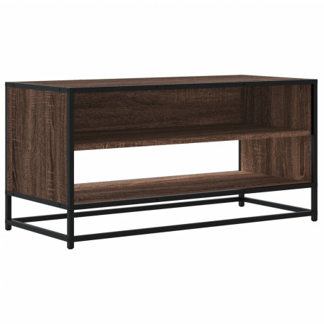 vidaXL Tv-meubel 91x40x46 cm bewerkt hout metaal bruin eikenkleur afbeelding2 - 1