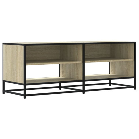 vidaXL Tv-meubel 120,5x40x46cm bewerkt hout metaal sonoma eikenkleurig afbeelding2 - 1