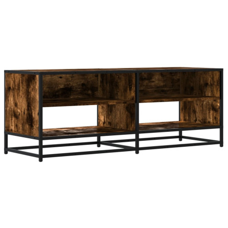 vidaXL Tv-meubel 120,5x40x46 cm bewerkt hout metaal gerookt eikenkleur afbeelding2 - 1