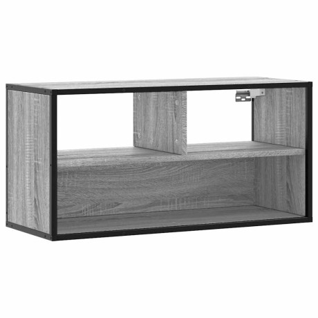 vidaXL Tv-meubel 80x31x39,5 cm bewerkt hout metaal grijs sonoma eiken afbeelding2 - 1