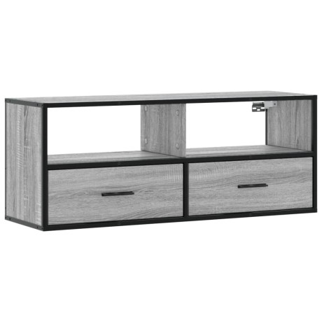 vidaXL Tv-meubel 100x31x39,5 cm bewerkt hout metaal grijs sonoma eiken afbeelding2 - 1