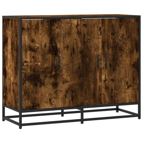 vidaXL Dressoir 94x35x76 cm bewerkt hout gerookt eikenkleurig afbeelding2 - 1