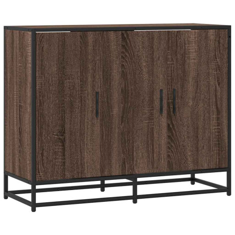 vidaXL Dressoir 94x35x76 cm bewerkt hout bruin eikenkleur afbeelding2 - 1