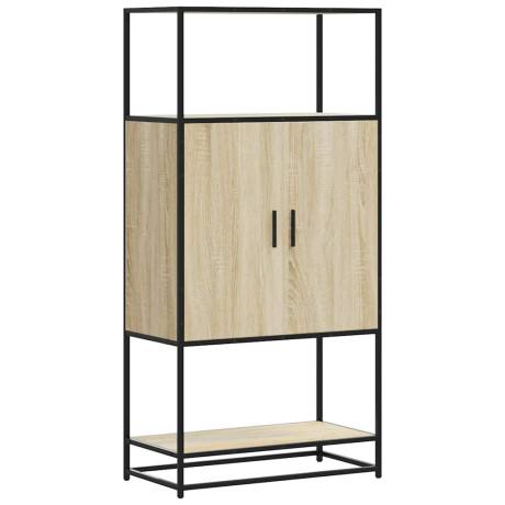 vidaXL Hoge kast 68x35x139 cm bewerkt hout en metaal sonoma eikenkleur afbeelding2 - 1