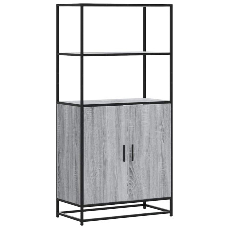 vidaXL Hoge kast 68x35x139cm bewerkt hout en metaal grijs sonoma eiken afbeelding2 - 1