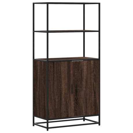 vidaXL Hoge kast 68x35x139 cm bewerkt hout en metaal bruin eikenkleur afbeelding2 - 1