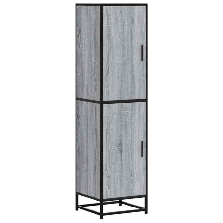 vidaXL Hoge kast 35,5x35x139 cm bewerkt hout en metaal grijs sonoma afbeelding2 - 1