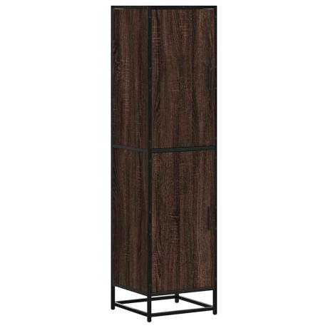 vidaXL Hoge kast 35,5x35x139 cm bewerkt hout en metaal bruin eiken afbeelding2 - 1
