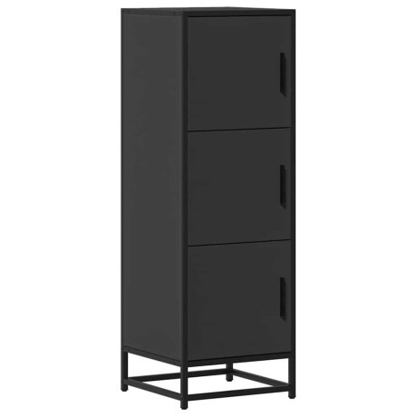 vidaXL Hoge kast 35,5x35x106,5 cm bewerkt hout en metaal zwart afbeelding2 - 1