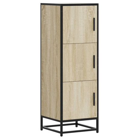 vidaXL Hoge kast 35,5x35x106,5 cm bewerkt hout en metaal sonoma eiken afbeelding2 - 1