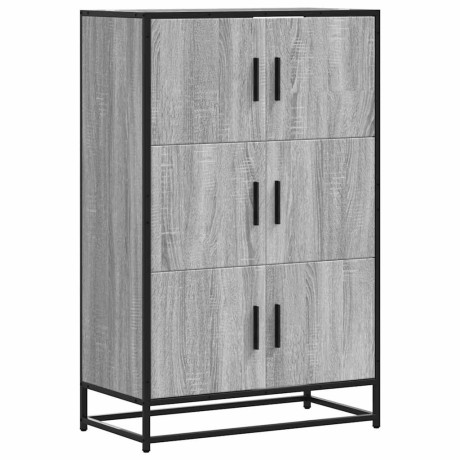vidaXL Hoge kast 68x35x106,5 cm bewerkt hout en metaal grijs sonoma afbeelding2 - 1
