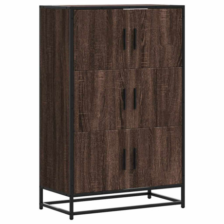 vidaXL Hoge kast 68x35x106,5cm bewerkt hout en metaal bruin eikenkleur afbeelding2 - 1