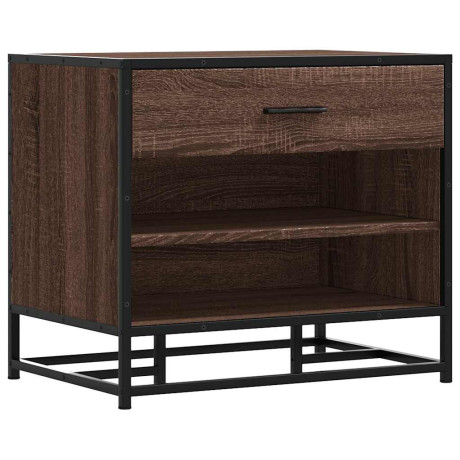 vidaXL Schoenenbank 60x40x53,5 cm bewerkt hout en metaal bruin eiken afbeelding2 - 1