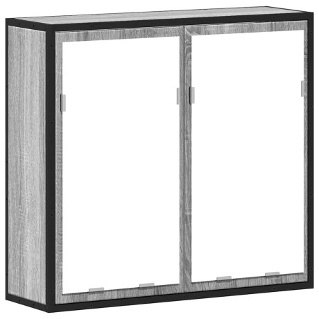 vidaXL Badkamerspiegelkast 65x20x60 cm bewerkt hout grijs sonoma eiken afbeelding2 - 1