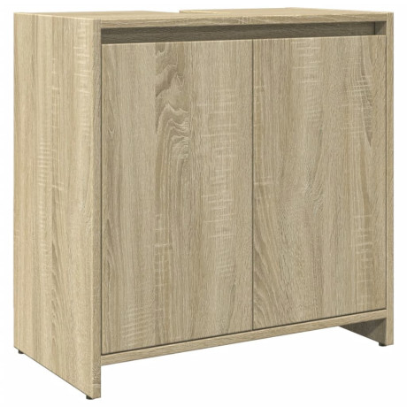 vidaXL Wastafelkast 60x33x60 cm bewerkt hout sonoma eikenkleurig afbeelding2 - 1